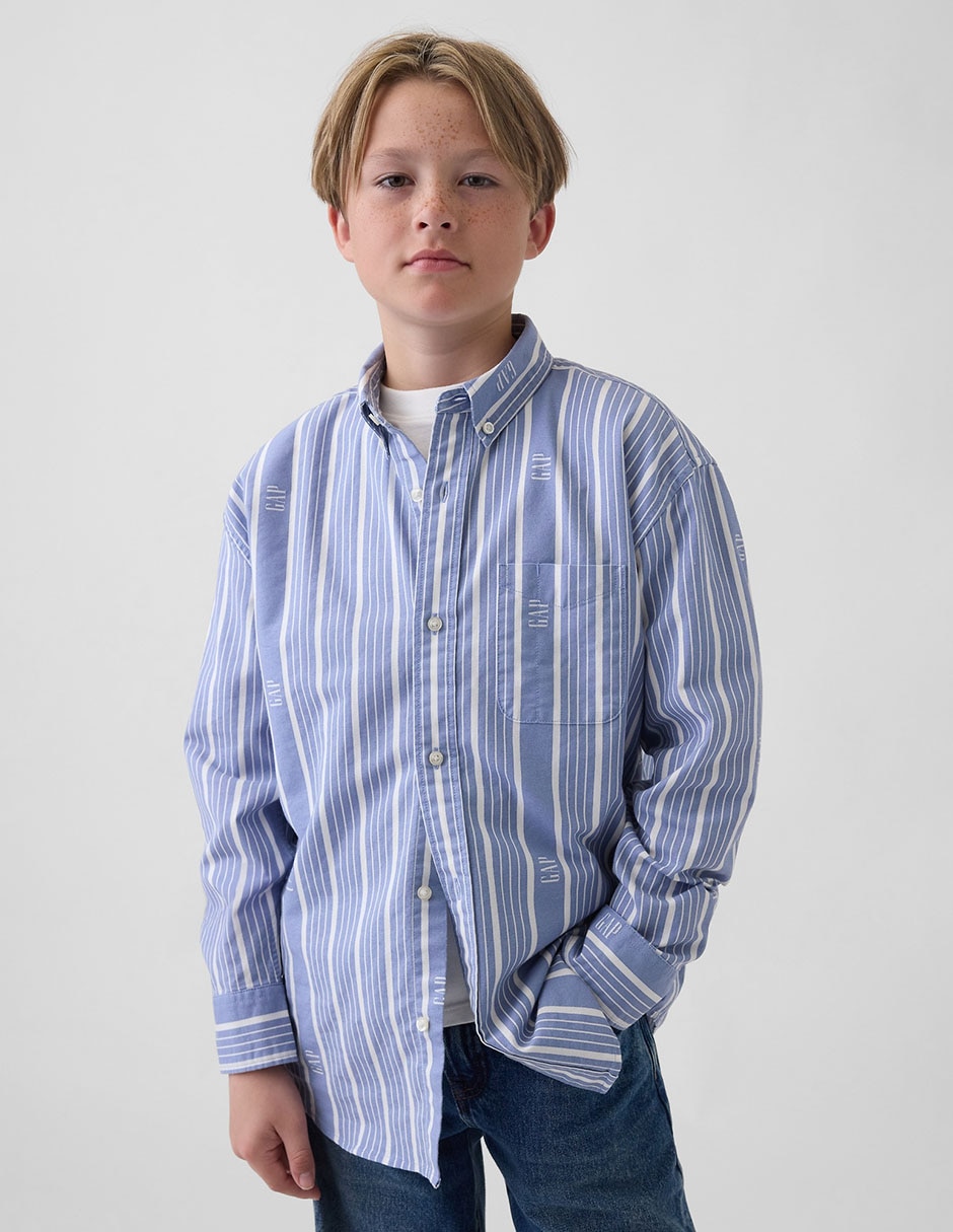 Camisa casual de algodón manga larga para niño Camisa casual de algodón manga larga para niño