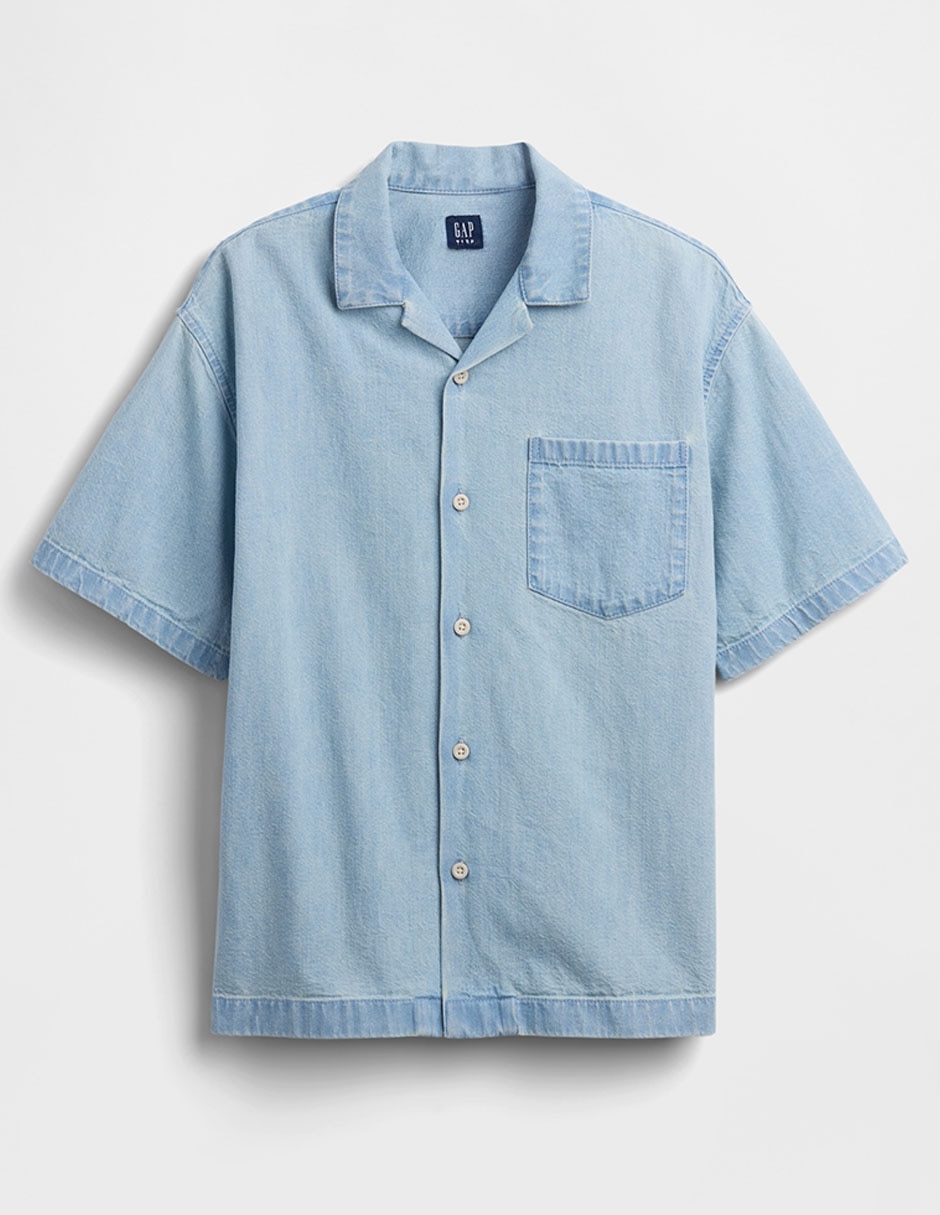 Camisa casual de mezclilla manga al codo para niño 2