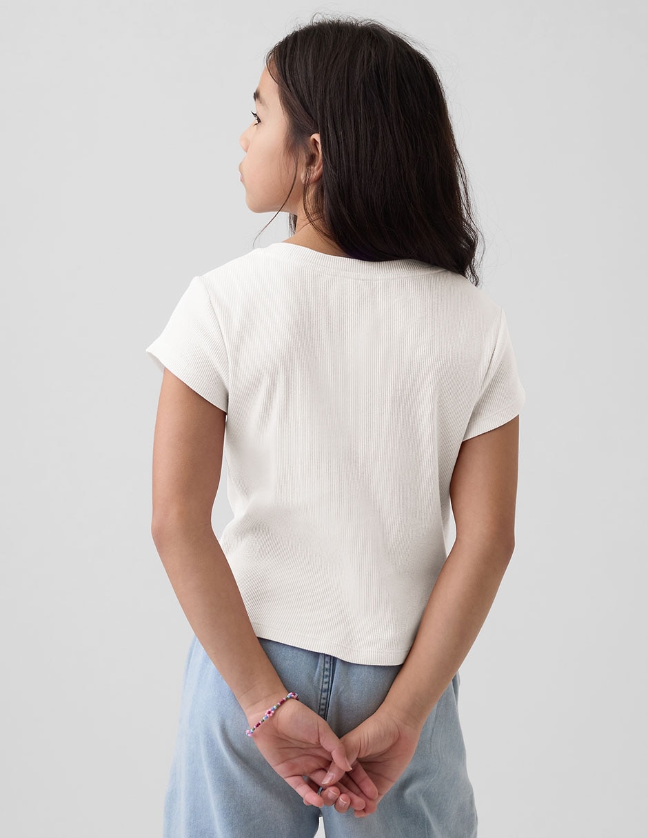 PLAYERA GAP 887298 NIÑA REG, XG, BEIGE