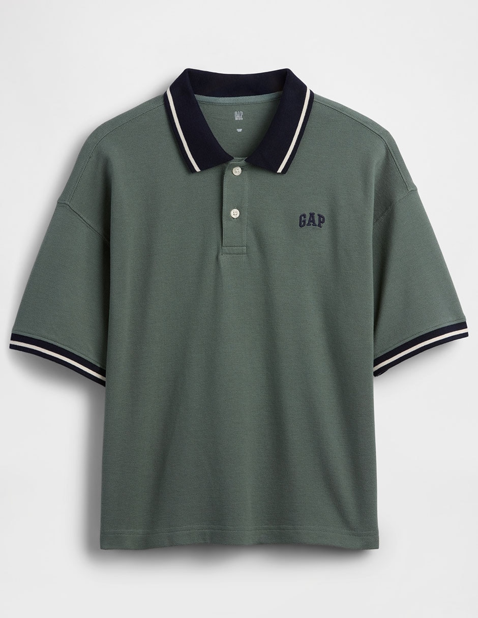 Playera tipo polo de algodón para niño