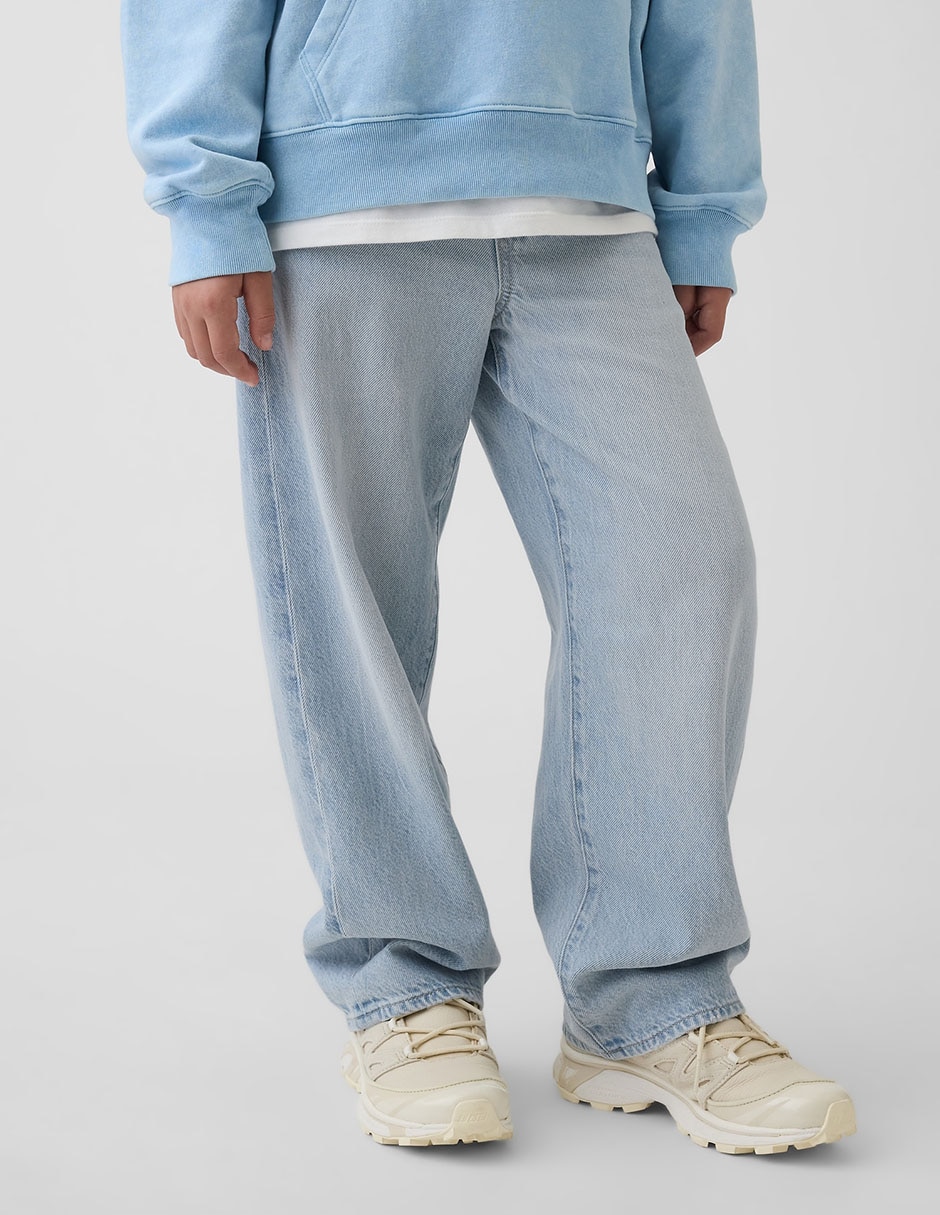 Jeans baggy lavado claro para niño 3