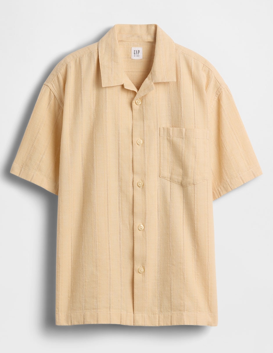 Camisa casual de algodón manga corta para niño