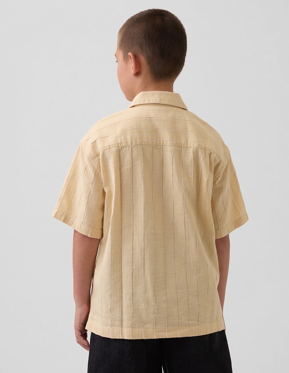 Camisa casual de algodón manga corta para niño