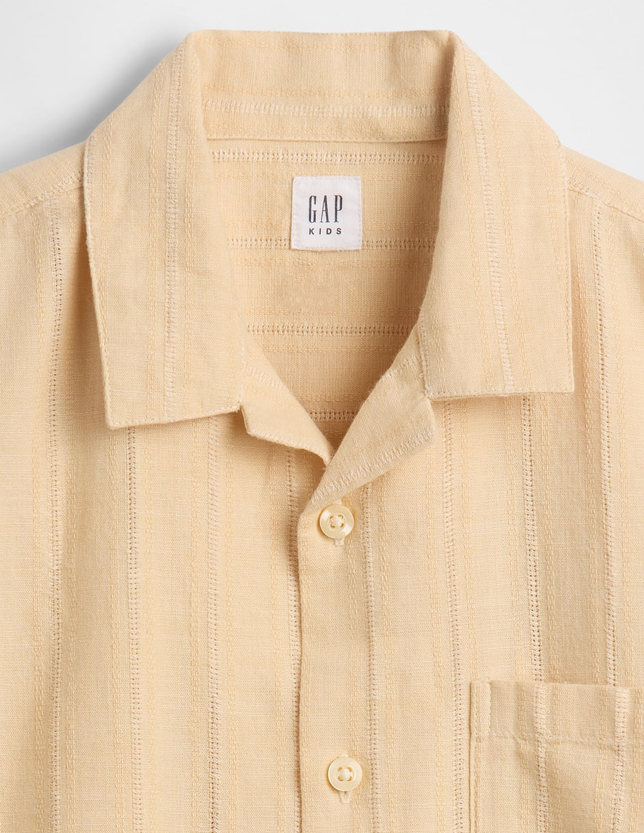 Camisa casual de algodón manga corta para niño