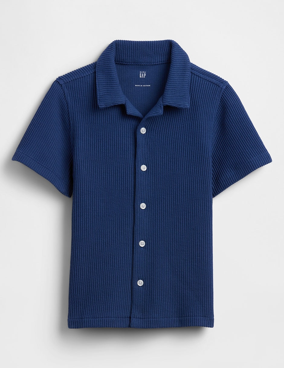 Camisa casual de algodón manga corta para niño Camisa casual de algodón manga corta para niño