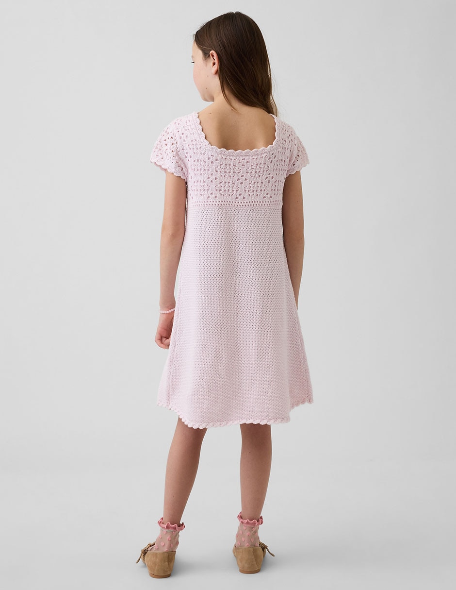 Vestido manga caída para niña 3