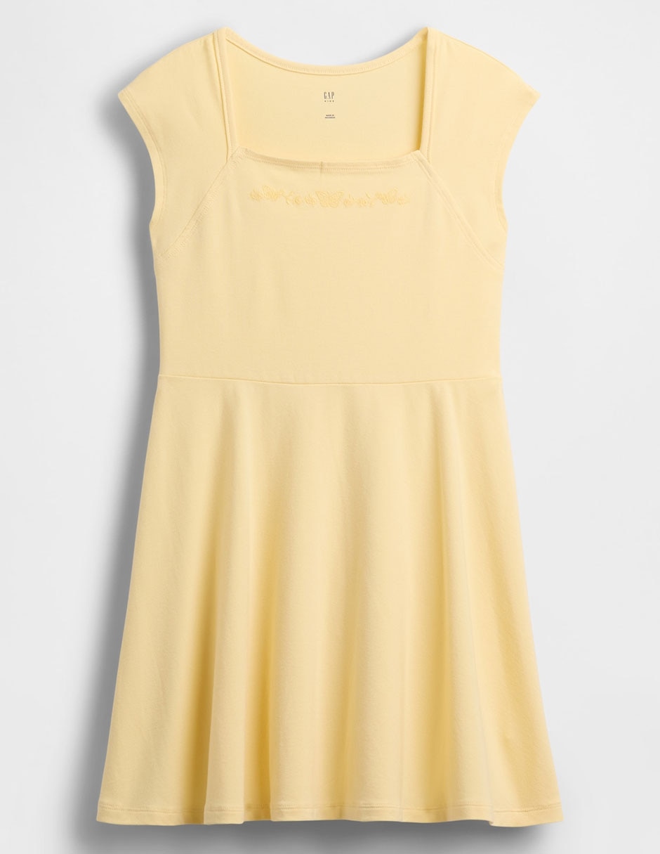 Vestido manga cap para niña