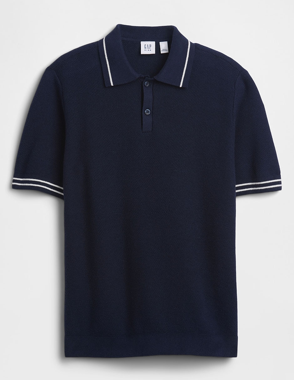 Playera tipo polo de algodón para niño