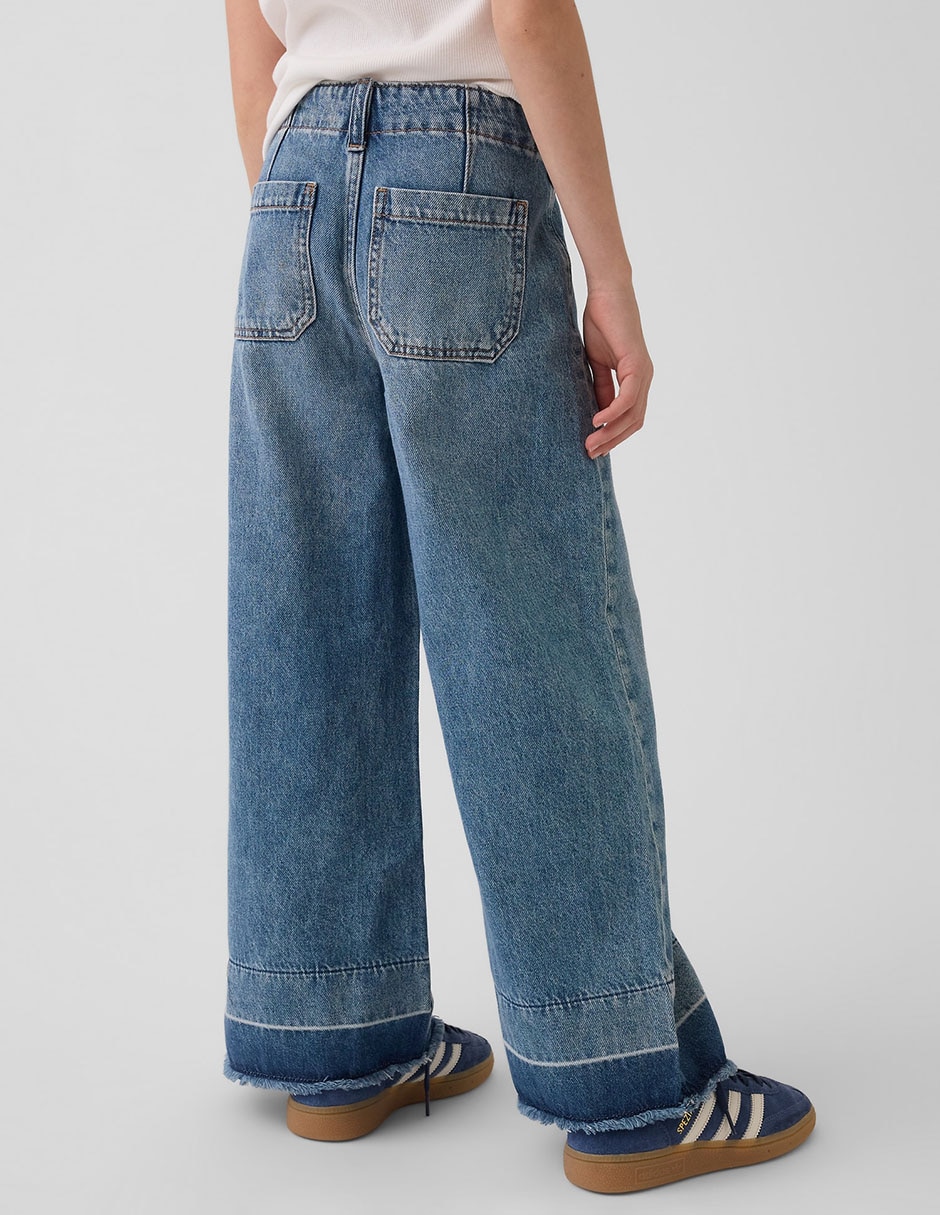 Jeans flare lavado medio para niña 2