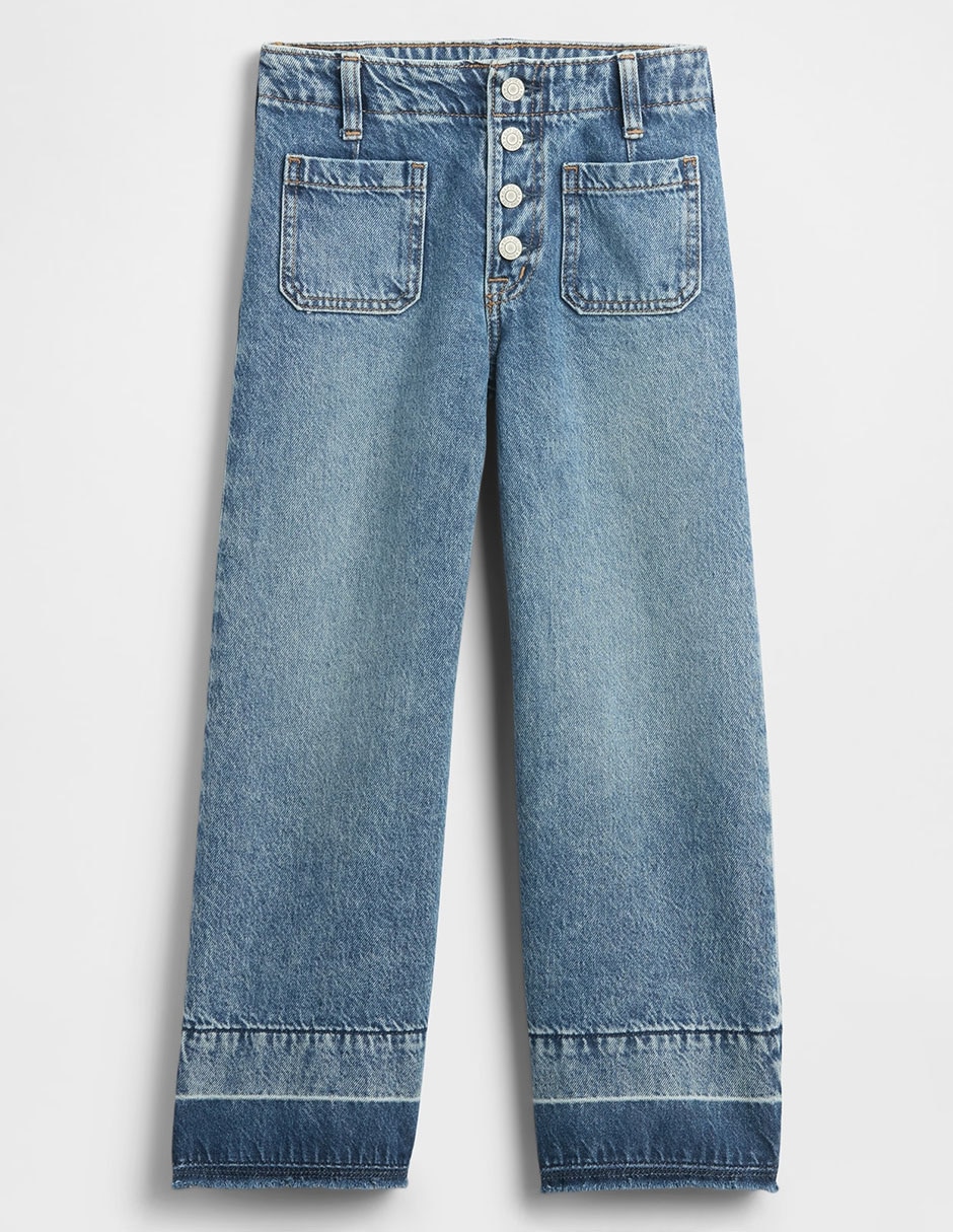 Jeans flare lavado medio para niña 4
