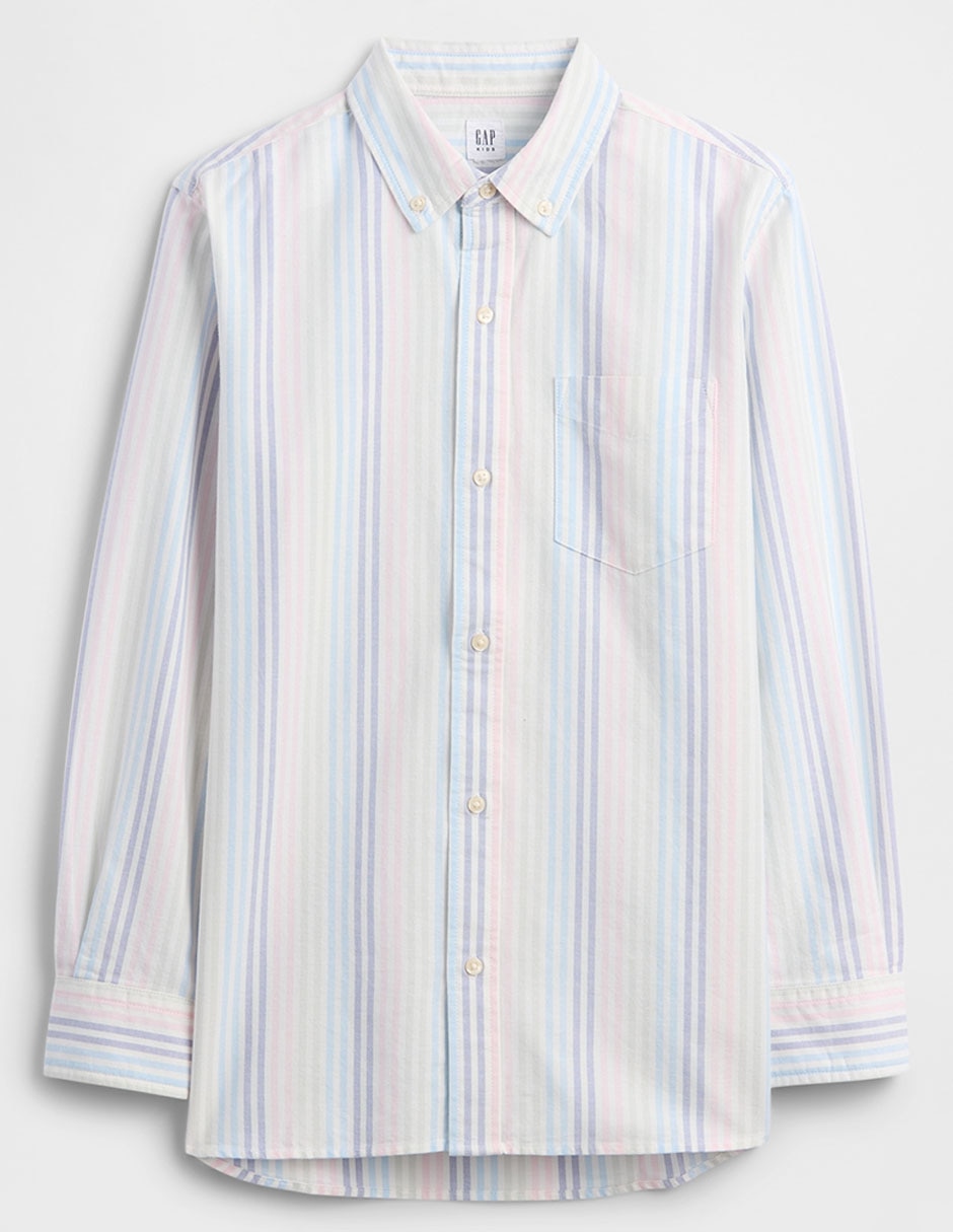 Camisa casual de algodón manga larga para niño