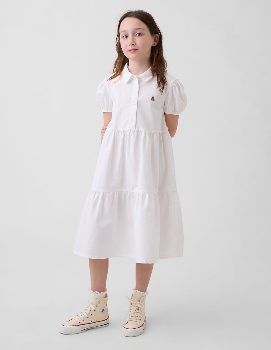 Vestido manga globo para niña